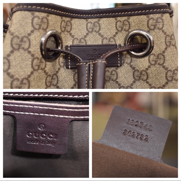 GUCCI🌟VINTAGE🌟RARE🌟AUTHENTIC🌟DRWSTRNG BCKPCK - Picture 2 of 8